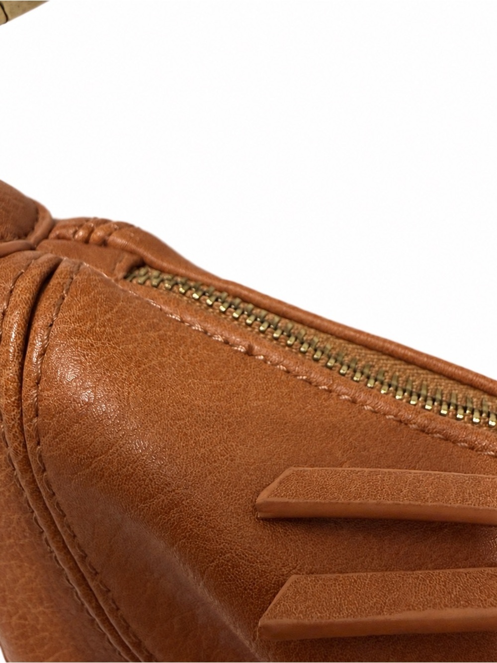 🦋Anthropologie| Brown Faux Leather Crescent Crossbody Shoulder Bag Boho - Picture 6 of 9